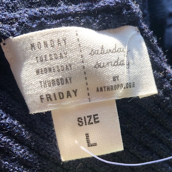 ANTHROPOLOGIE NWT NAVY CABLE KNIT MAXI DRESS - Picture 3 of 7